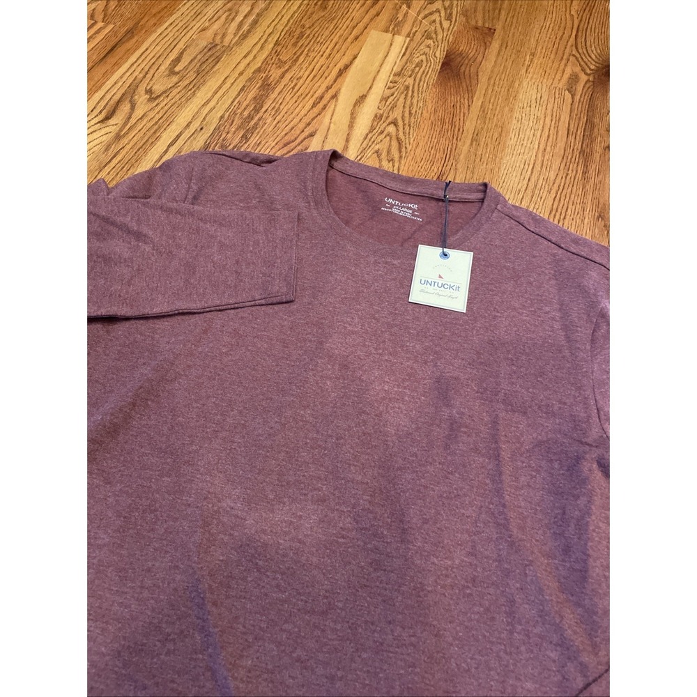 New UNTUCKit Men's Aston Long Sleeve T Shirt Purple Size 2XL XXL